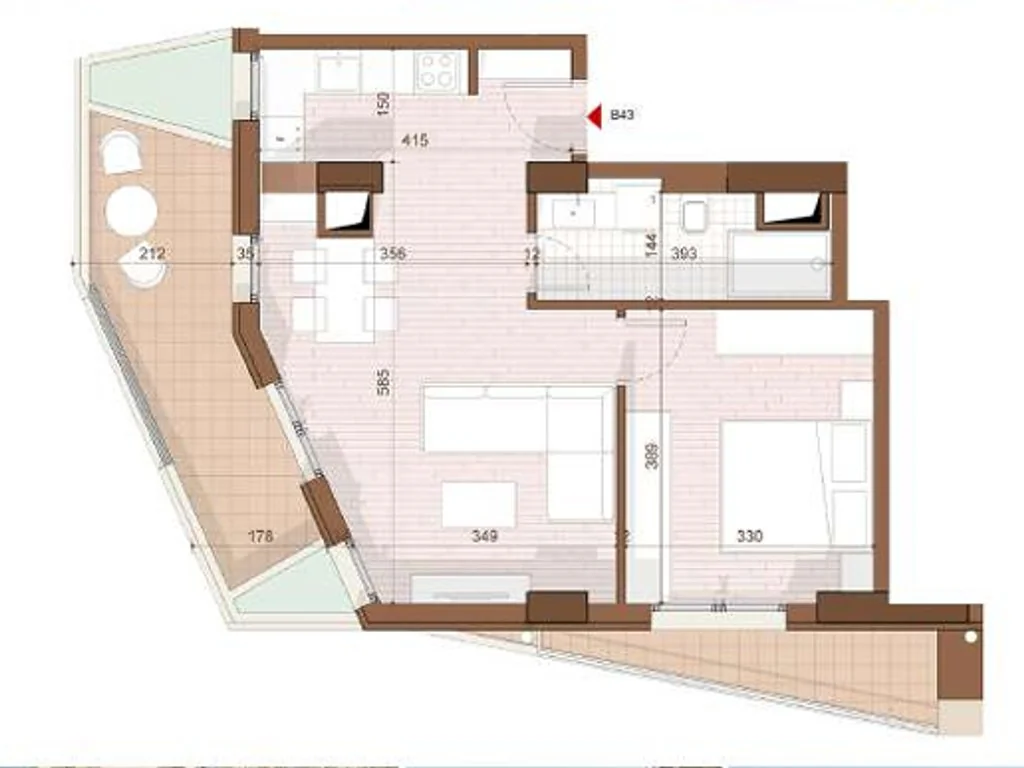 Apartament 1+1+ weranda na sprzedaż w Shëngjin — zdjęcie 3